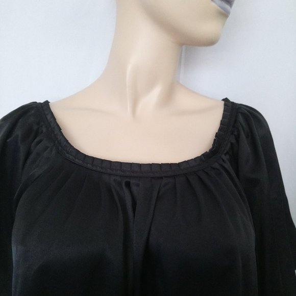 JMS Sz 4X Black Boat Neck Top Blouse CHIC! - Picture 4 of 6